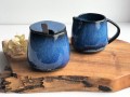 cukierniczka ceramiczna niebieska ręcznie robiona