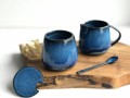 cukierniczka ceramiczna niebieska ręcznie robiona