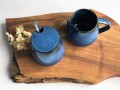 cukierniczka ceramiczna niebieska ręcznie robiona