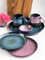 zestaw - taca + talerze + kubki ceramiczne