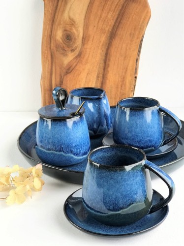 Kubek / Filiżanka ze spodkiem niebieska