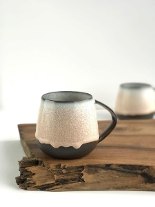 Kubek Beczułka ręcznie robiony beżowy 300 ml - Mleko z miodem